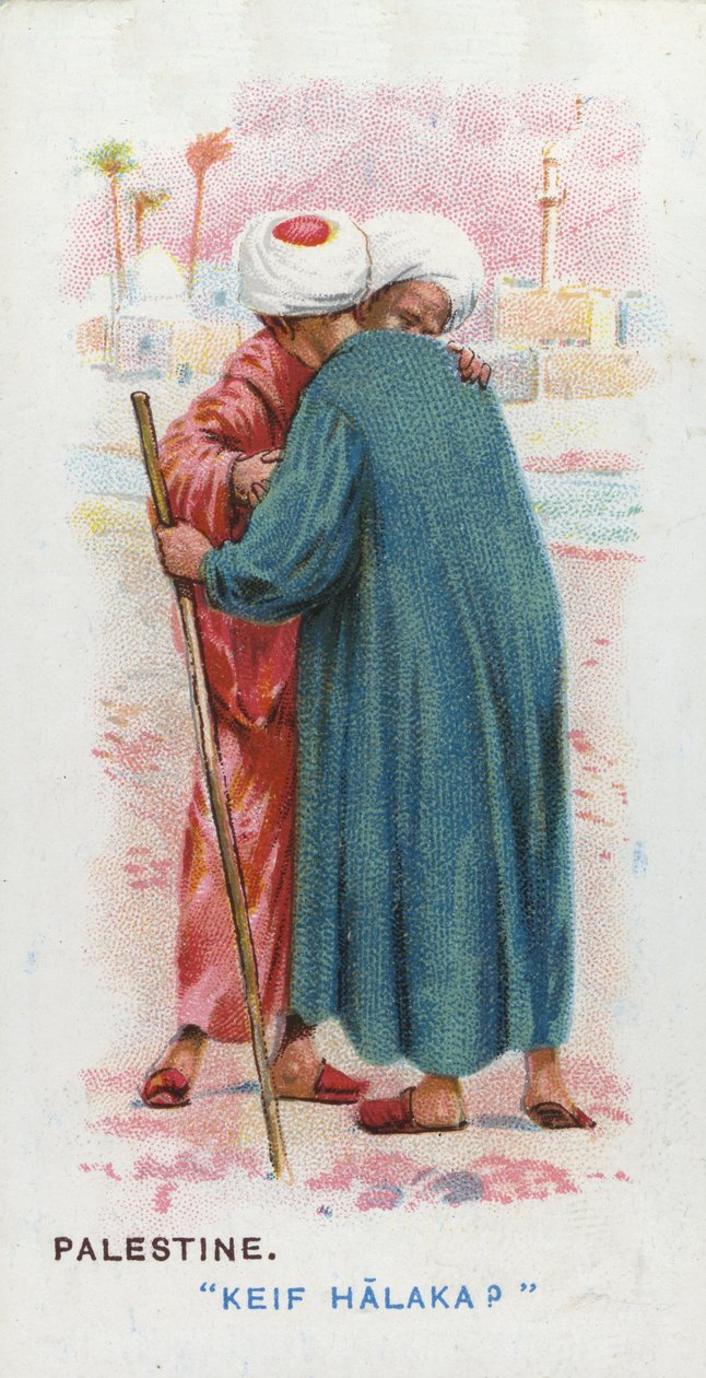 Salutation coutumière en Palestine, 1907 - English School