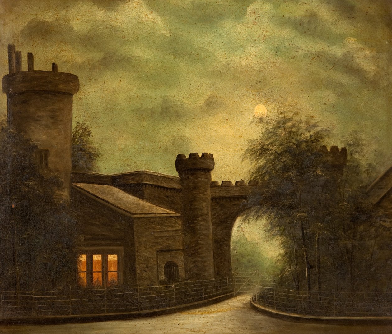 Entrée du parc de Towneley, au clair de lune - English School