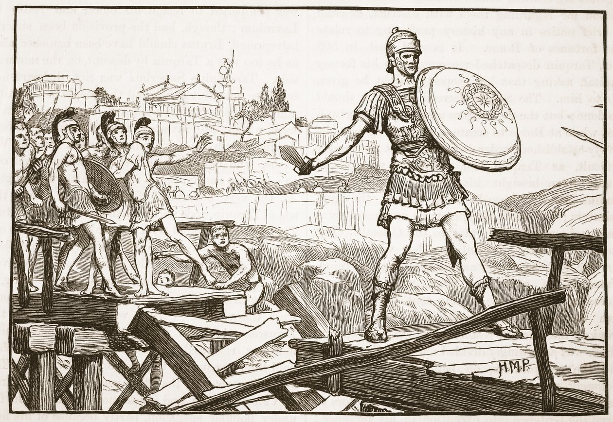 Horatius Coclès défendant le pont - English School