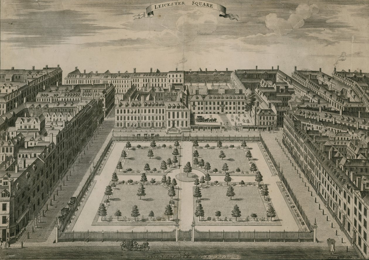 Leicester Square, Londres, en 1728 - English School