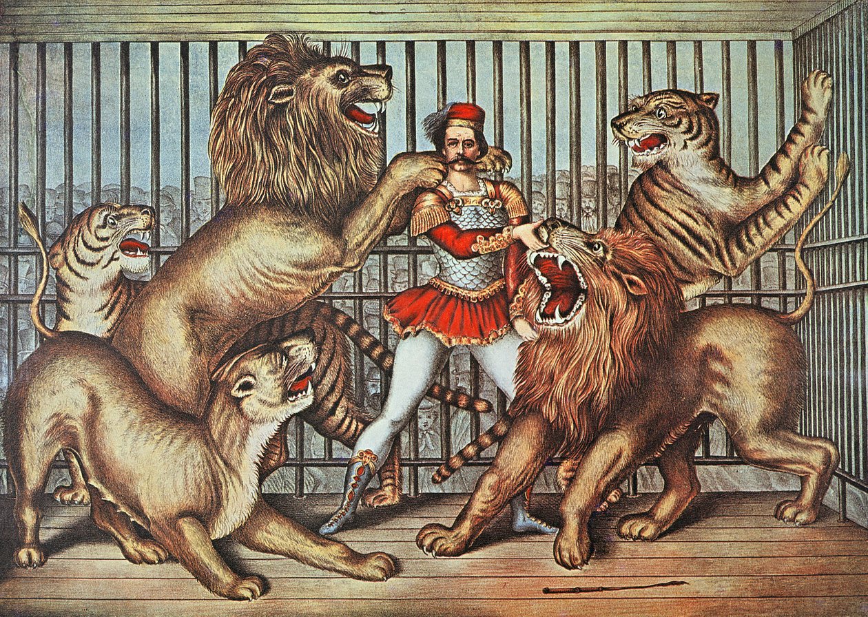 Domptage de lions, vers 1880 - English School