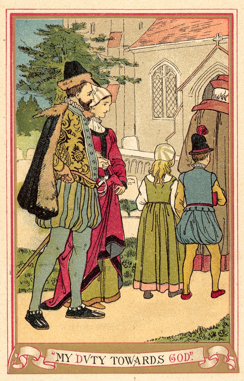 Mon devoir envers Dieu (lithographie couleur) - English School
