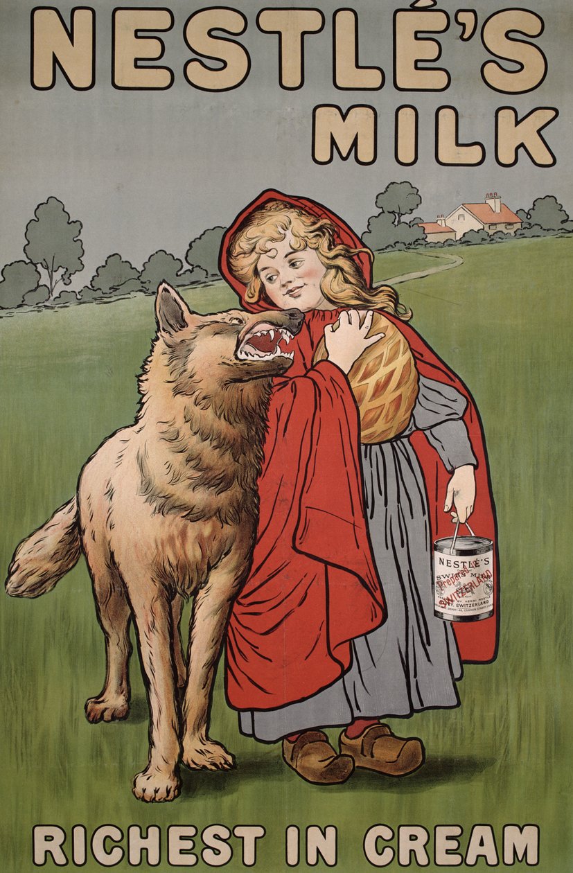 Affiche publicitaire pour le lait Nestlé, 1900 - English School