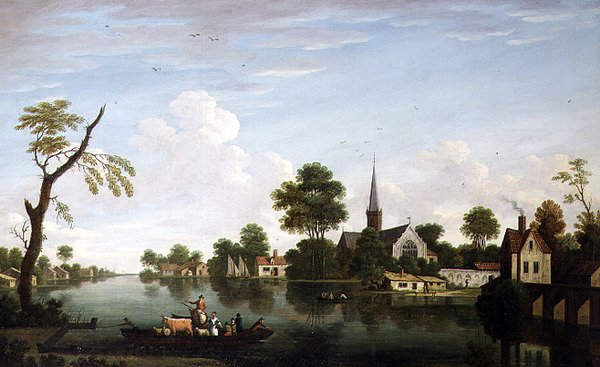 Vue de la rivière près de Norwich - English School