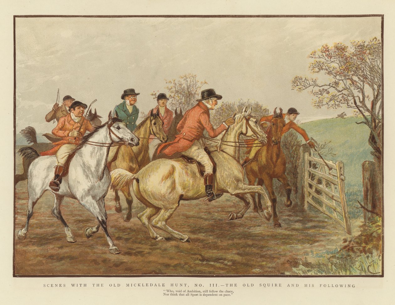 Scènes avec la vieille chasse de Mickledale - English School