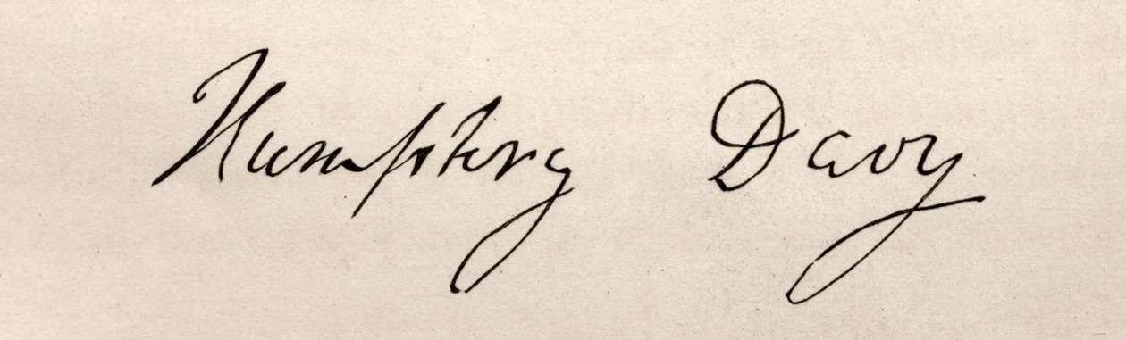 Signature de Sir Humphry Davy (1778-1829) - English School