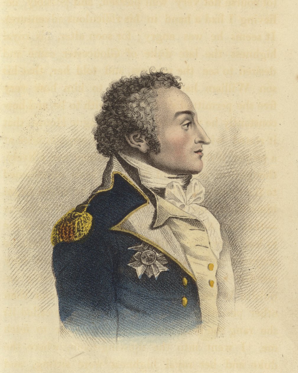 Sir Sidney Smith, amiral britannique (gravure en couleur) - English School