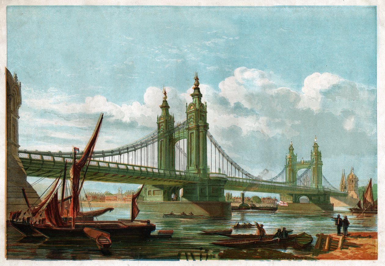 Le pont de Chelsea, Londres - English School