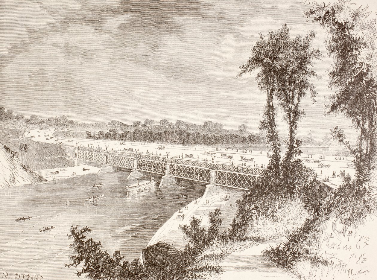 Le Pont de Girard Point (lithographie) - English School