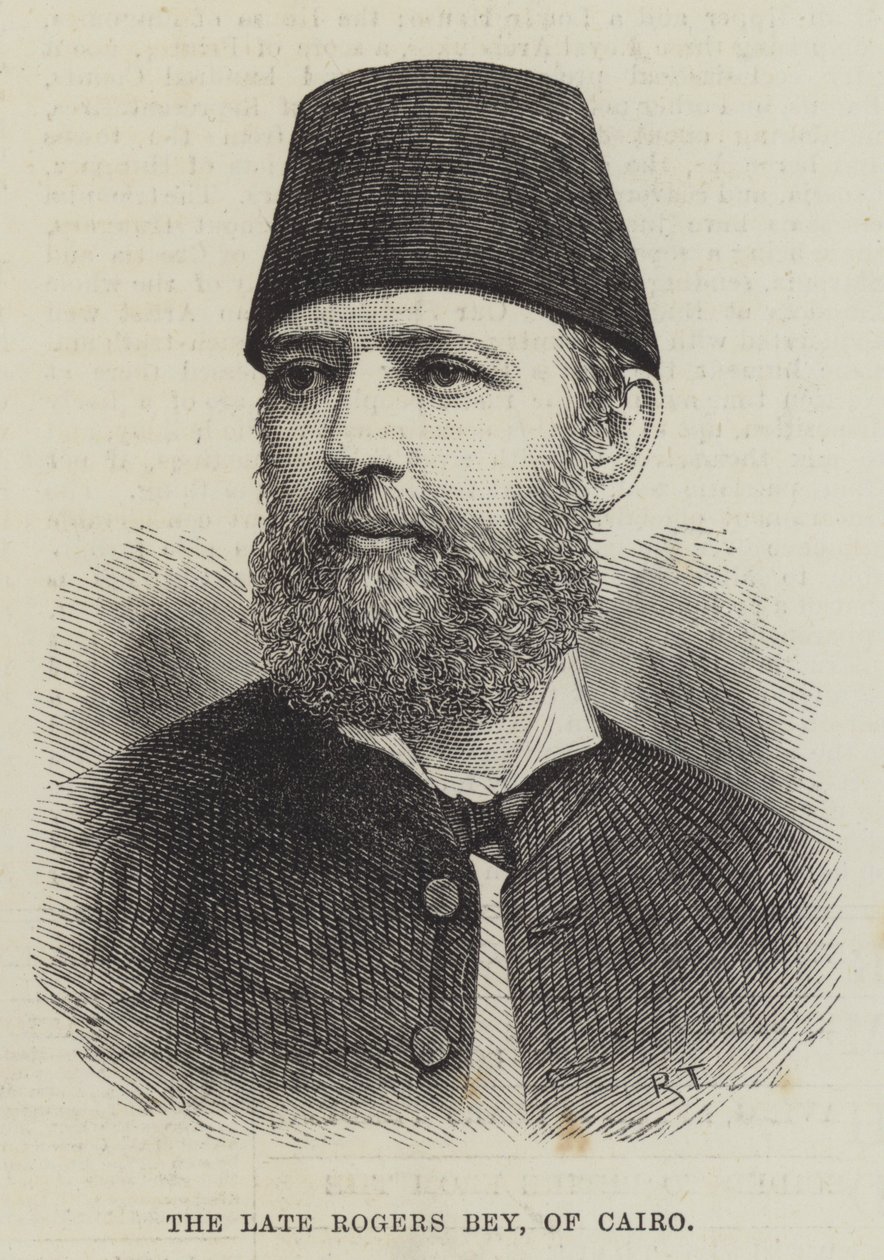 Le défunt Rogers Bey, du Caire (gravure) - English School