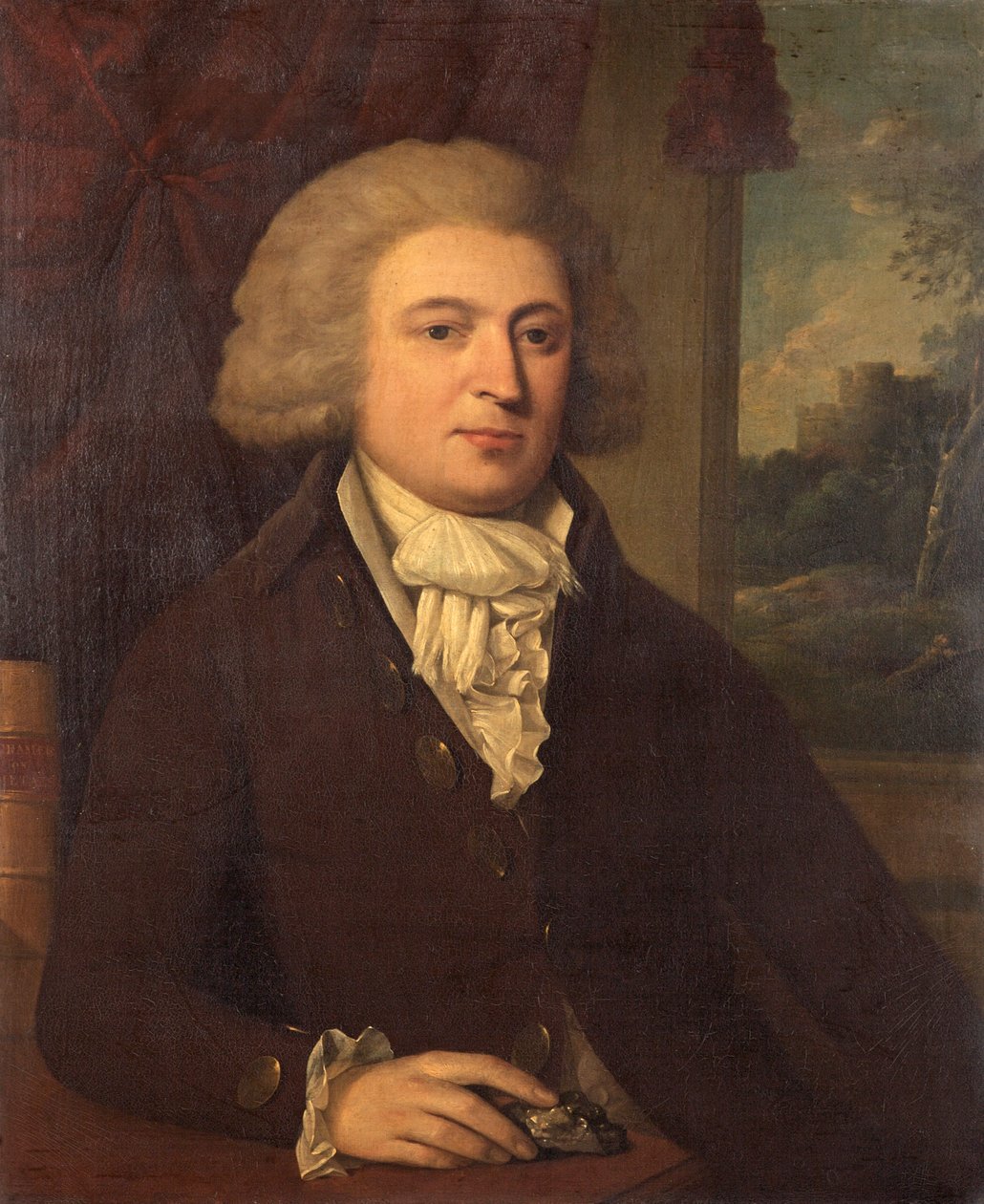 Gentleman inconnu avec un spécimen minéral, vers 1790 - English School
