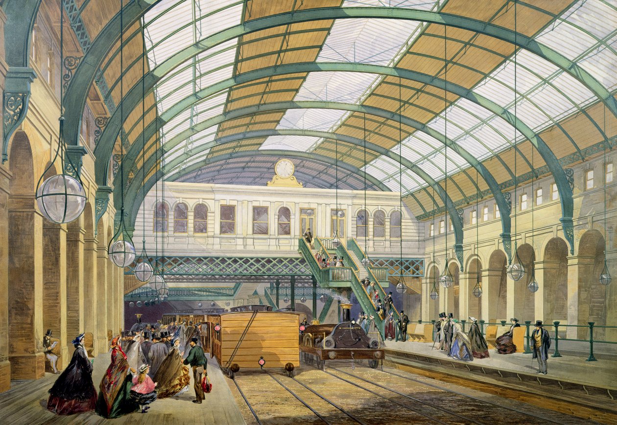 Vue de la Station de Métro Kings Cross, c.1865 - English School