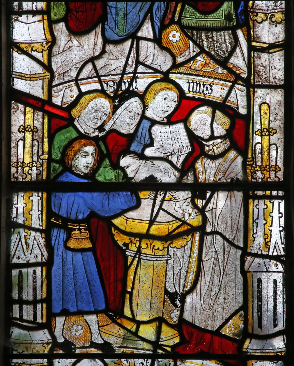 Fenêtre représentant les Sept Sacrements : Baptême - English School