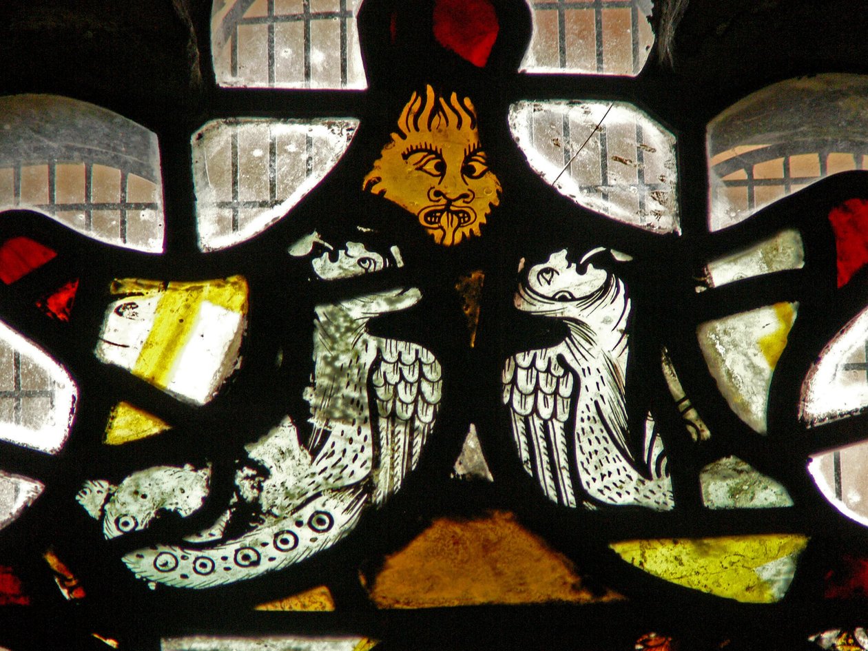Fenêtre NaE représentant des grotesques - English School