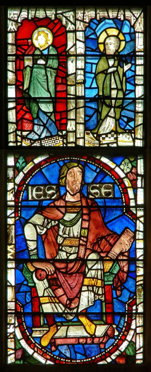 Vitrail représentant Jessé et deux saints - English School