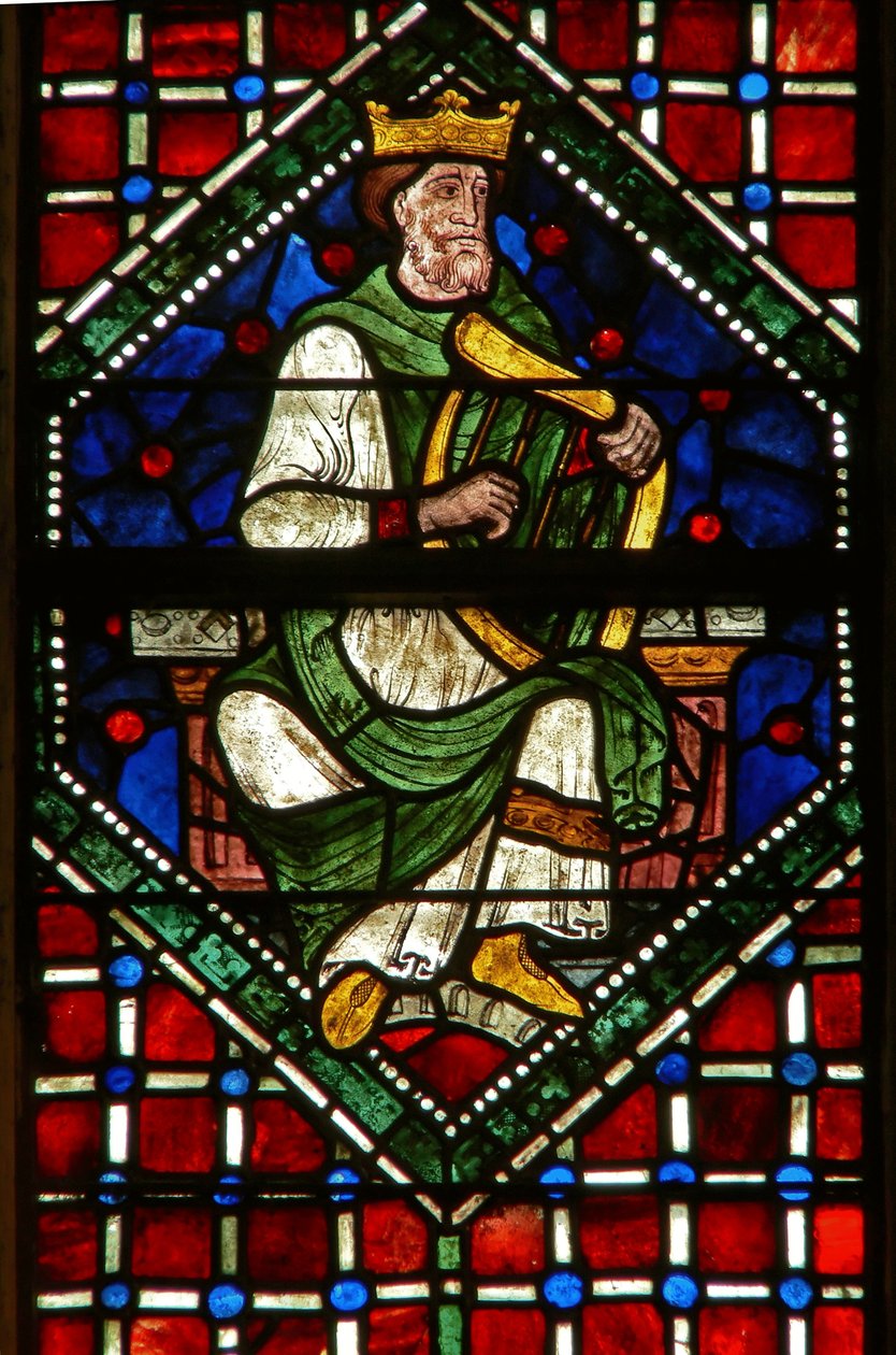 Fenêtre représentant une figure généalogique : David - English School