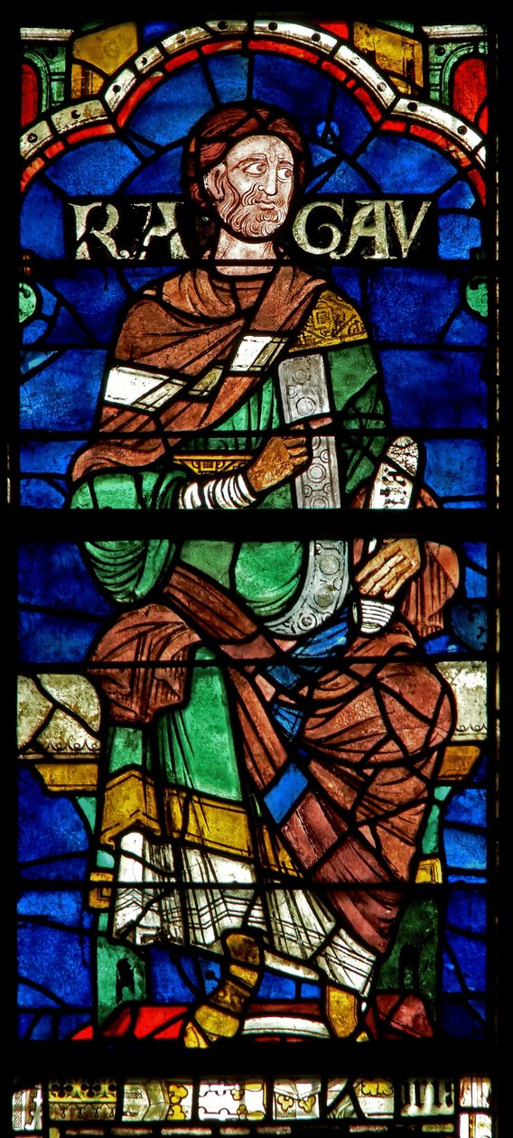 Fenêtre représentant une figure généalogique : Ragau - English School