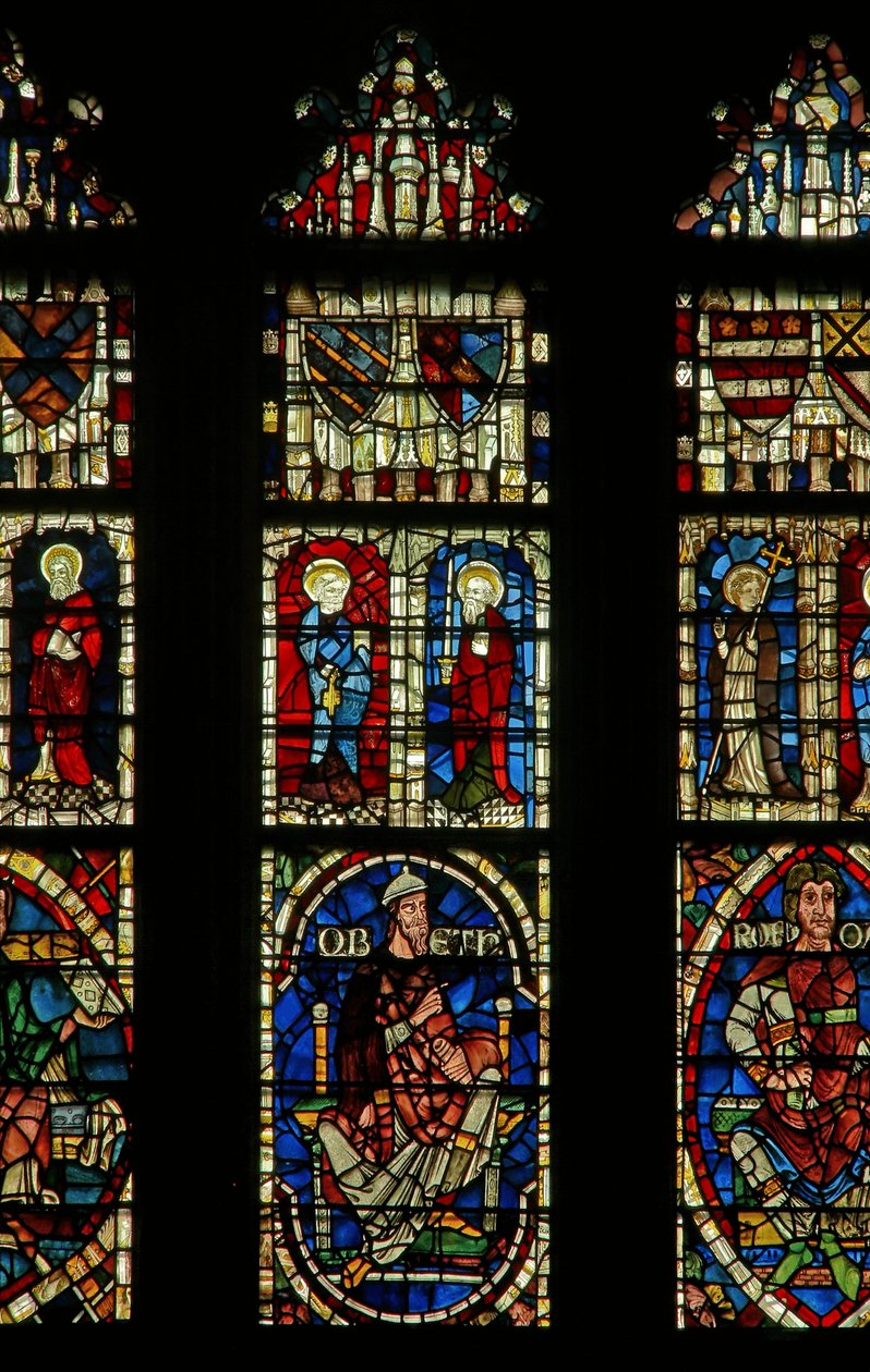 Fenêtre représentant des figures généalogiques incluant Obed - English School