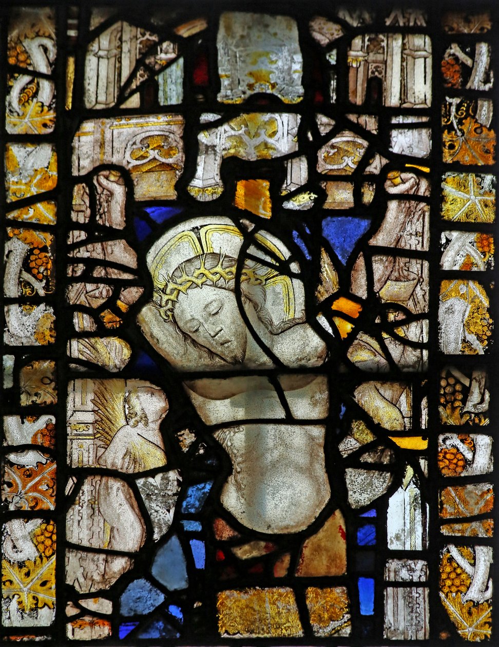 Fenêtre s4 représentant un fragment de crucifixion - English School