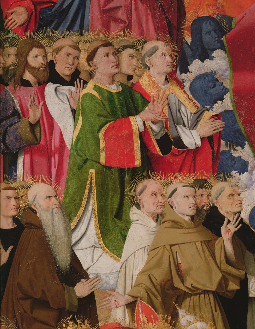 Élus et clergé, (détail) du Couronnement de la Vierge, 1453-54 - Enguerrand Quarton