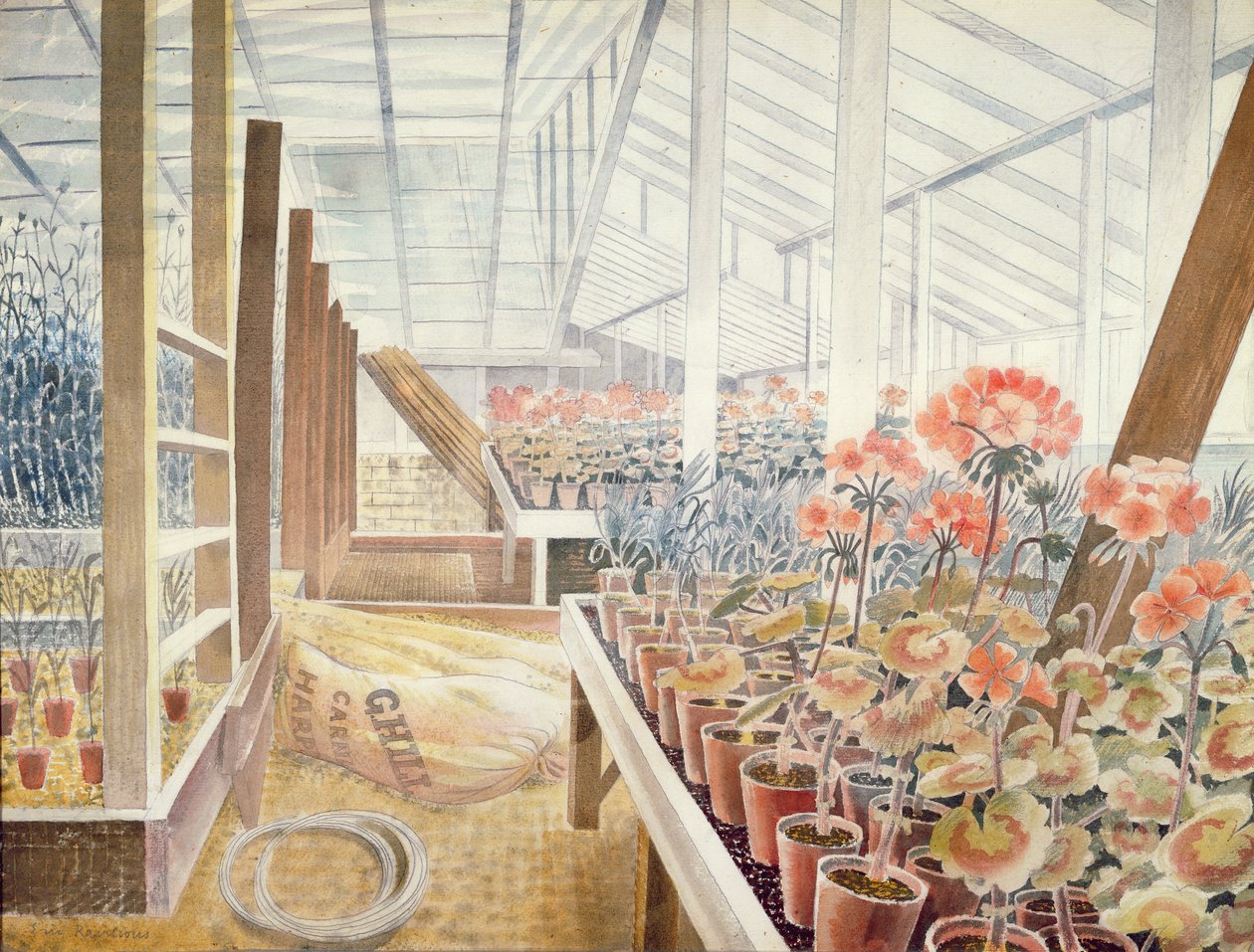 Géraniums et œillets - Eric Ravilious