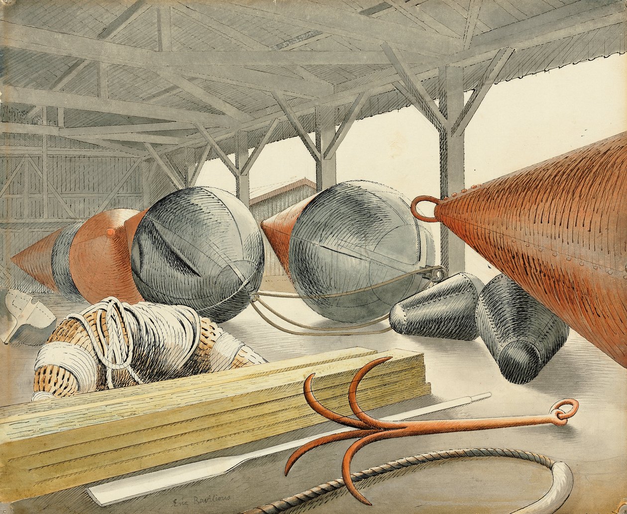 Bouées et grappin, 1933 - Eric Ravilious