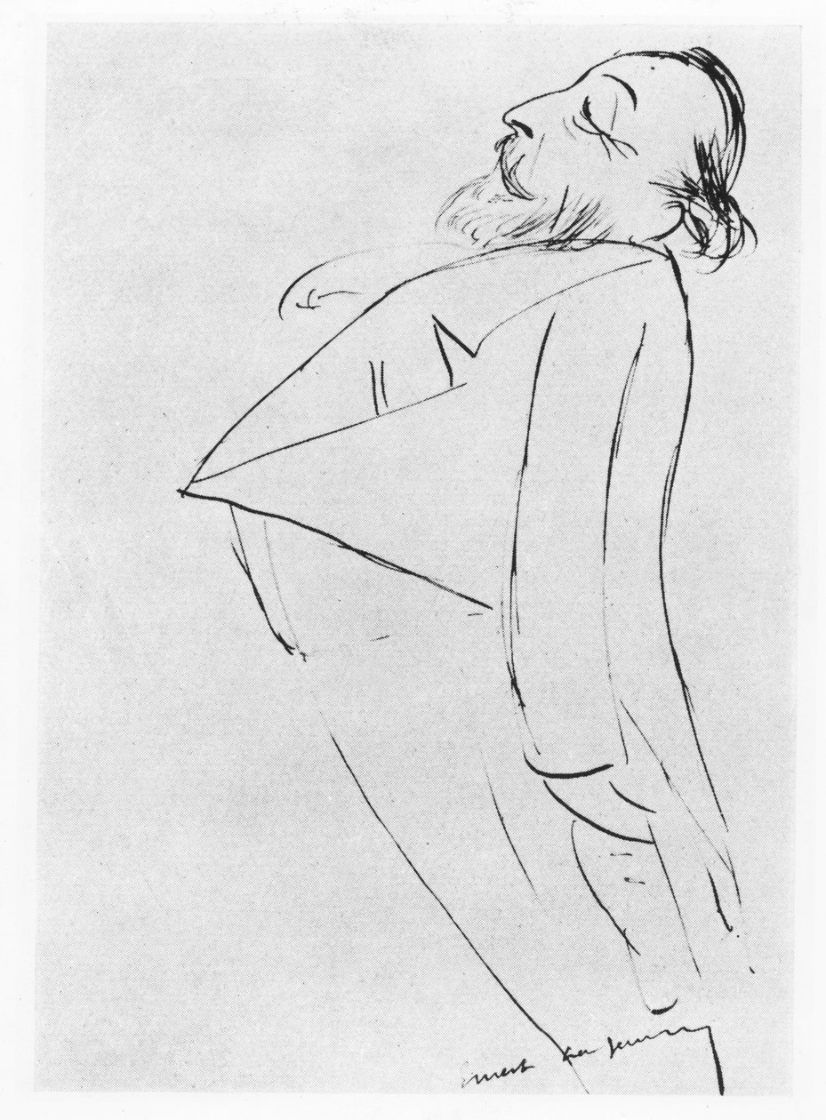 Caricature de Catulle Mendès - Ernest La Jeunesse