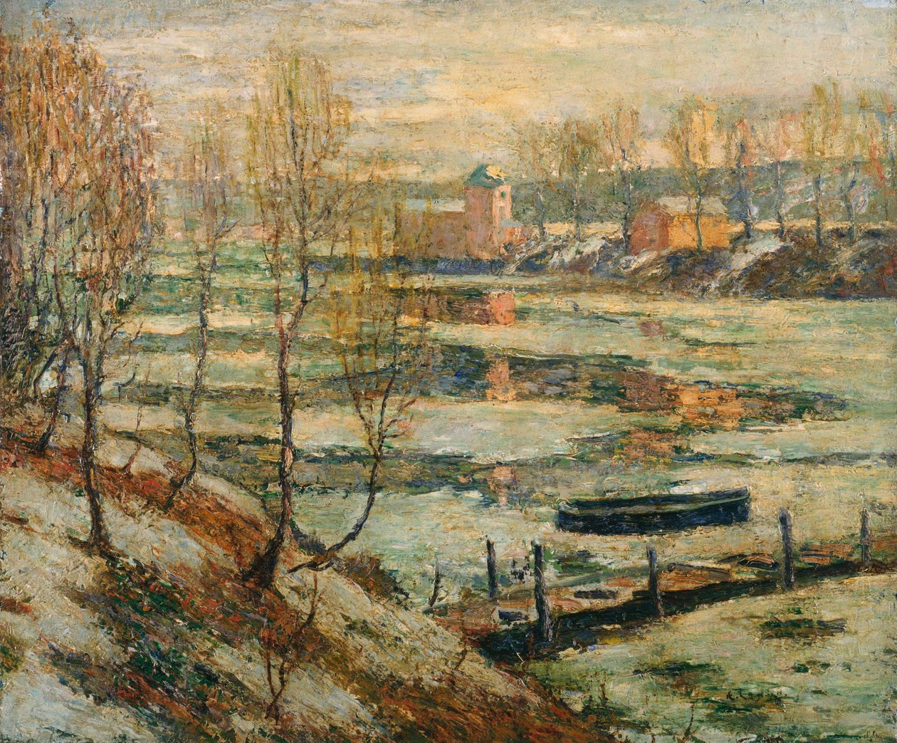 Glace dans la rivière - Ernest Lawson