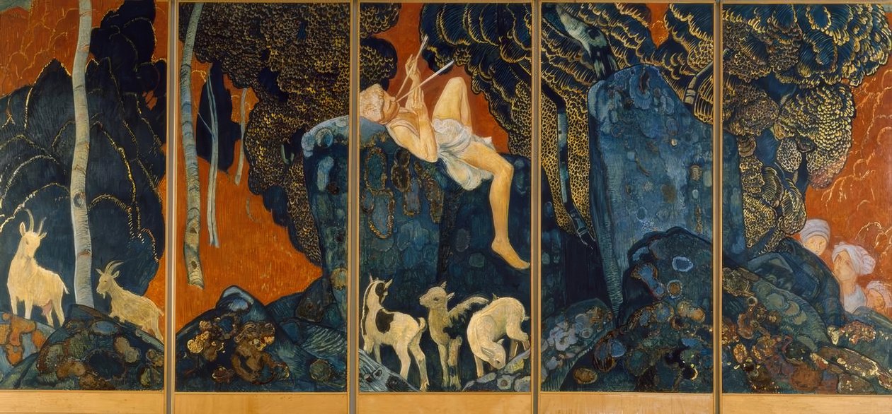 Berger jouant de la flûte - Ernest Bieler