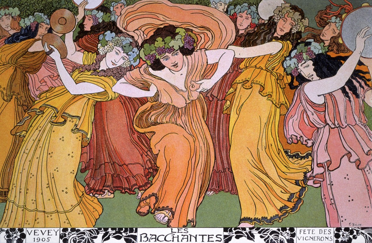 Fête des vignerons à Vevey, France : les Bacchantes - Ernest Bieler