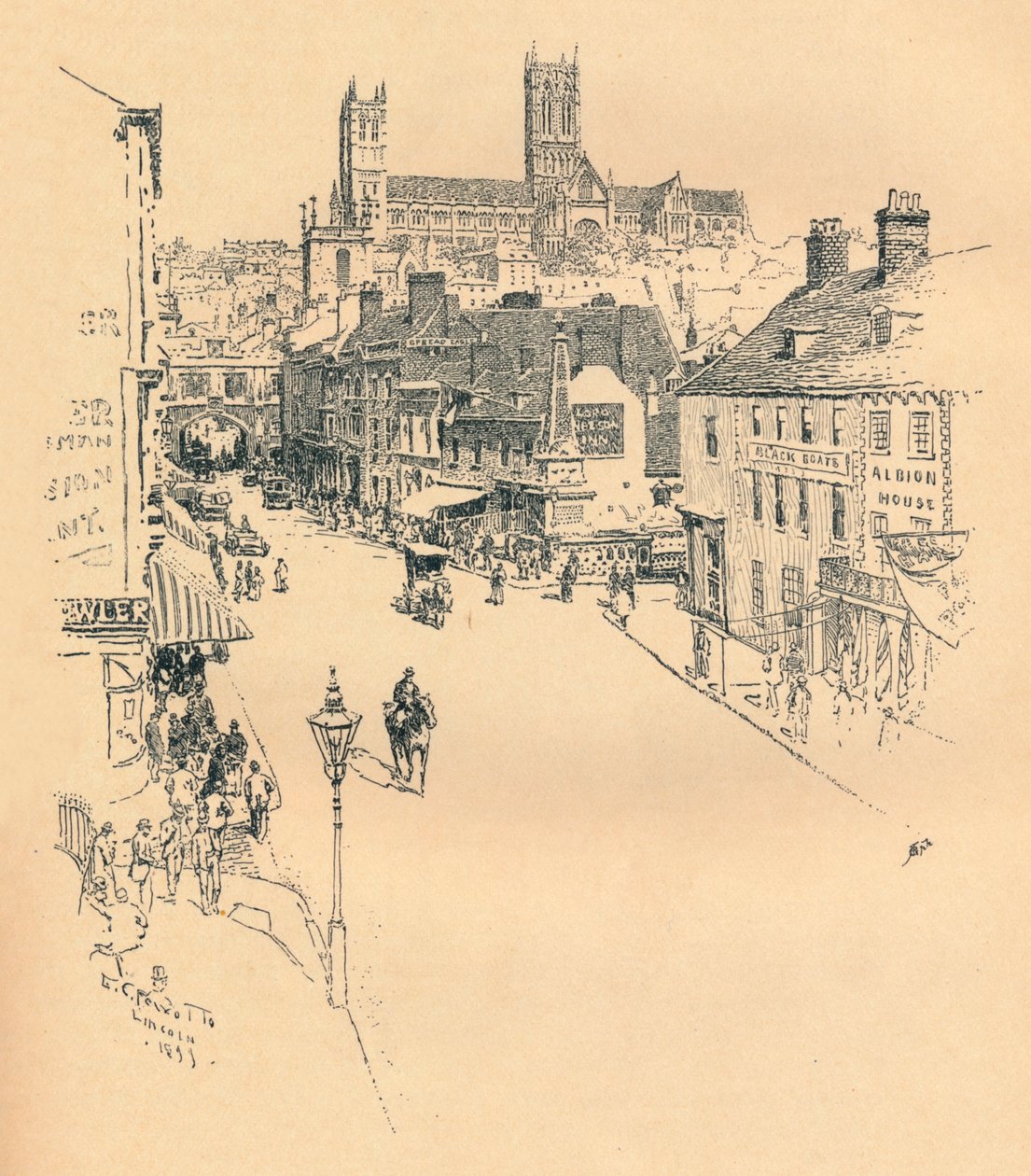 High Street, Lincoln, 1899 - Ernest Clifford Peixotto