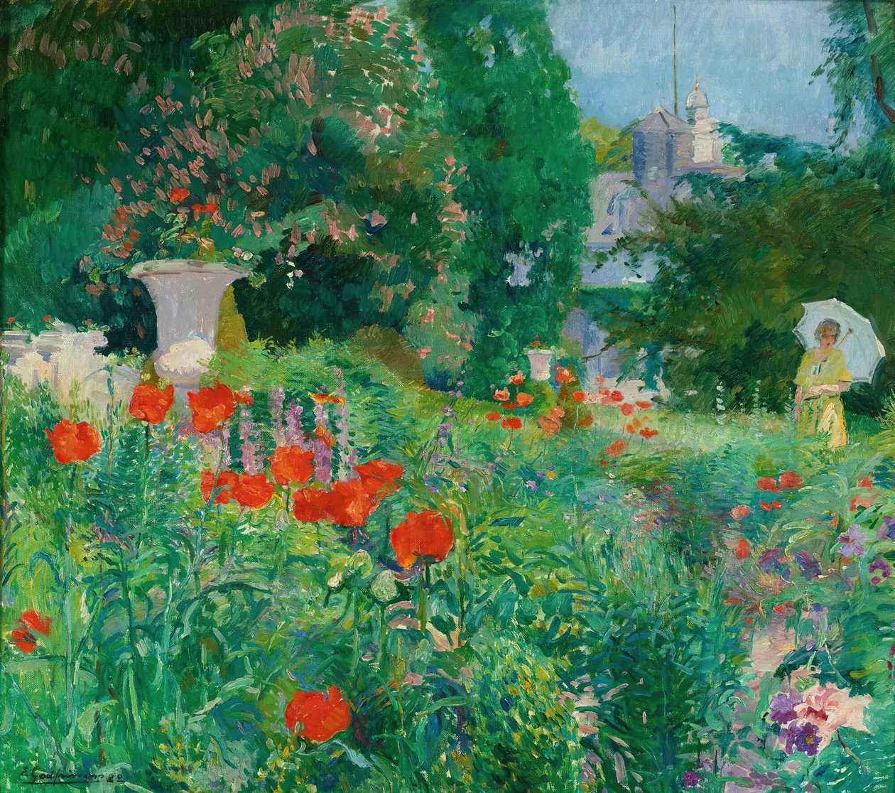 Élégant dans un champ de coquelicots - Ernest Godfrinon