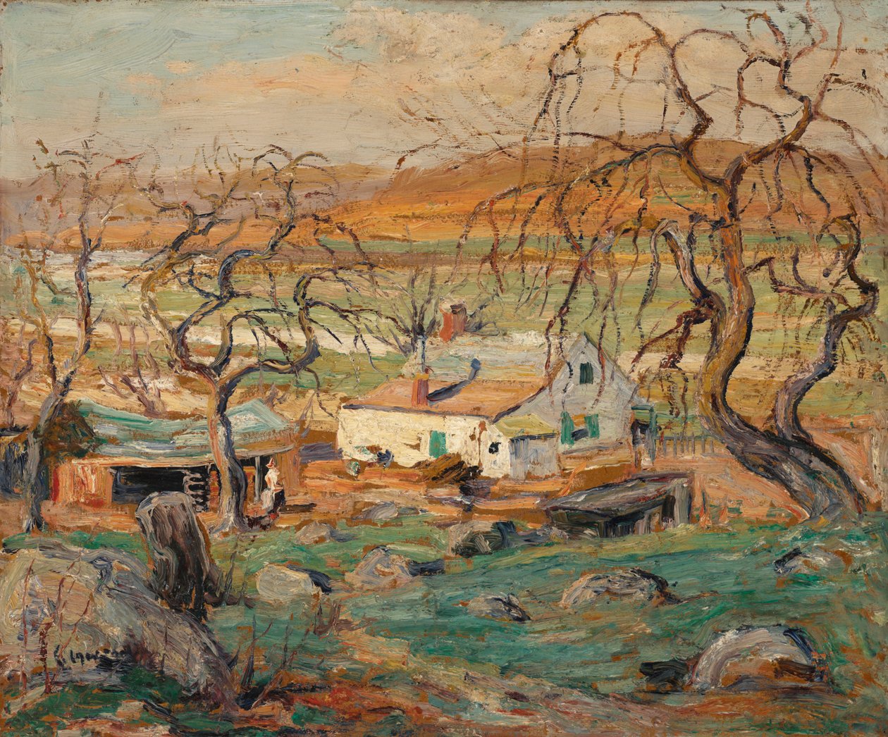 Paysage avec arbres noueux - Ernest Lawson
