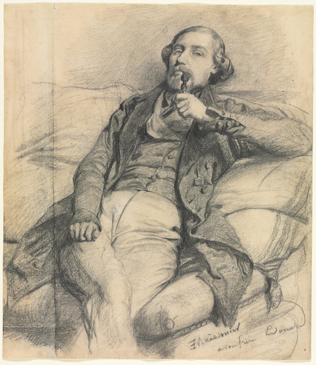Homme fumant, 1800s - Jean Louis Ernest Meissonier