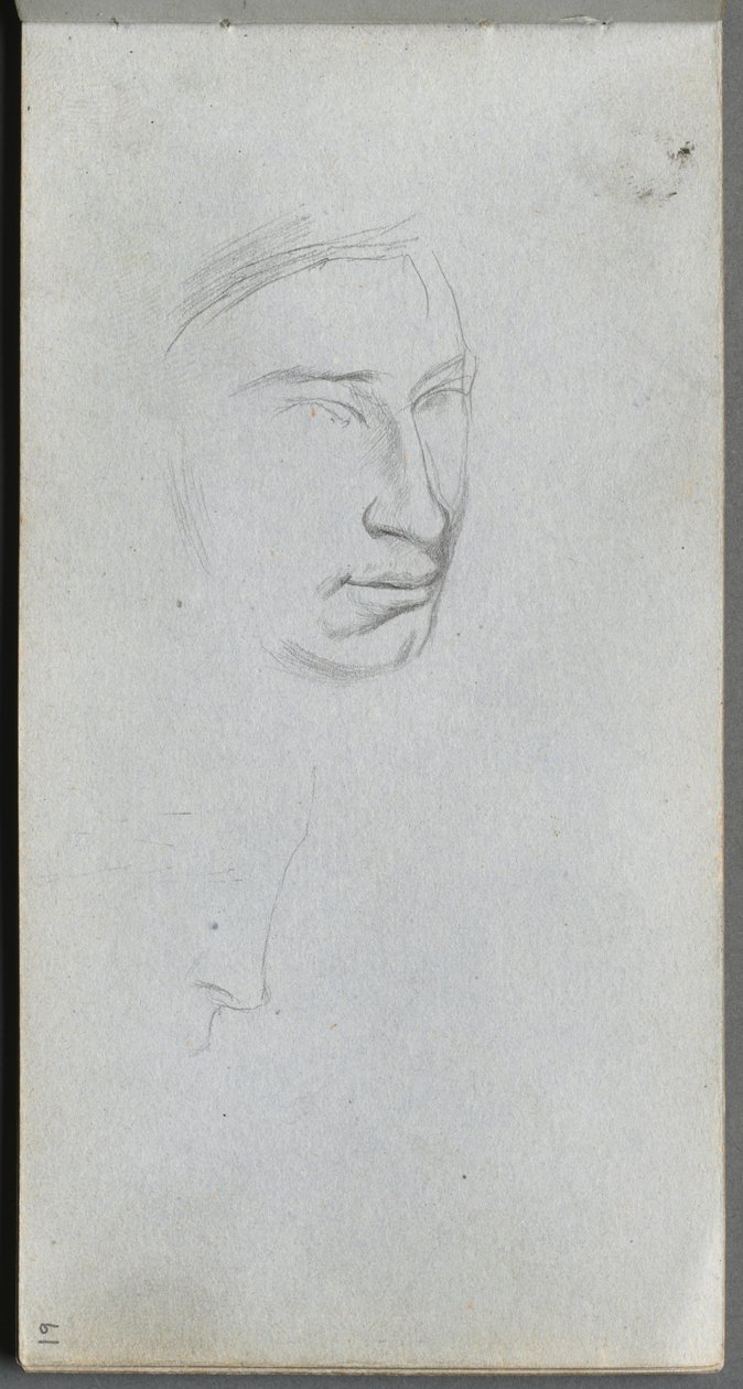 Carnet de croquis, page 61 : Visage, profil à 34° - Jean Louis Ernest Meissonier