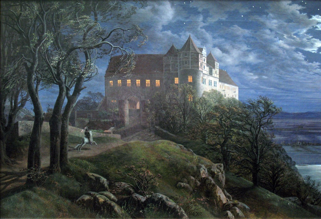 Château de Scharfenberg la nuit - Ernst Ferdinand Oehme