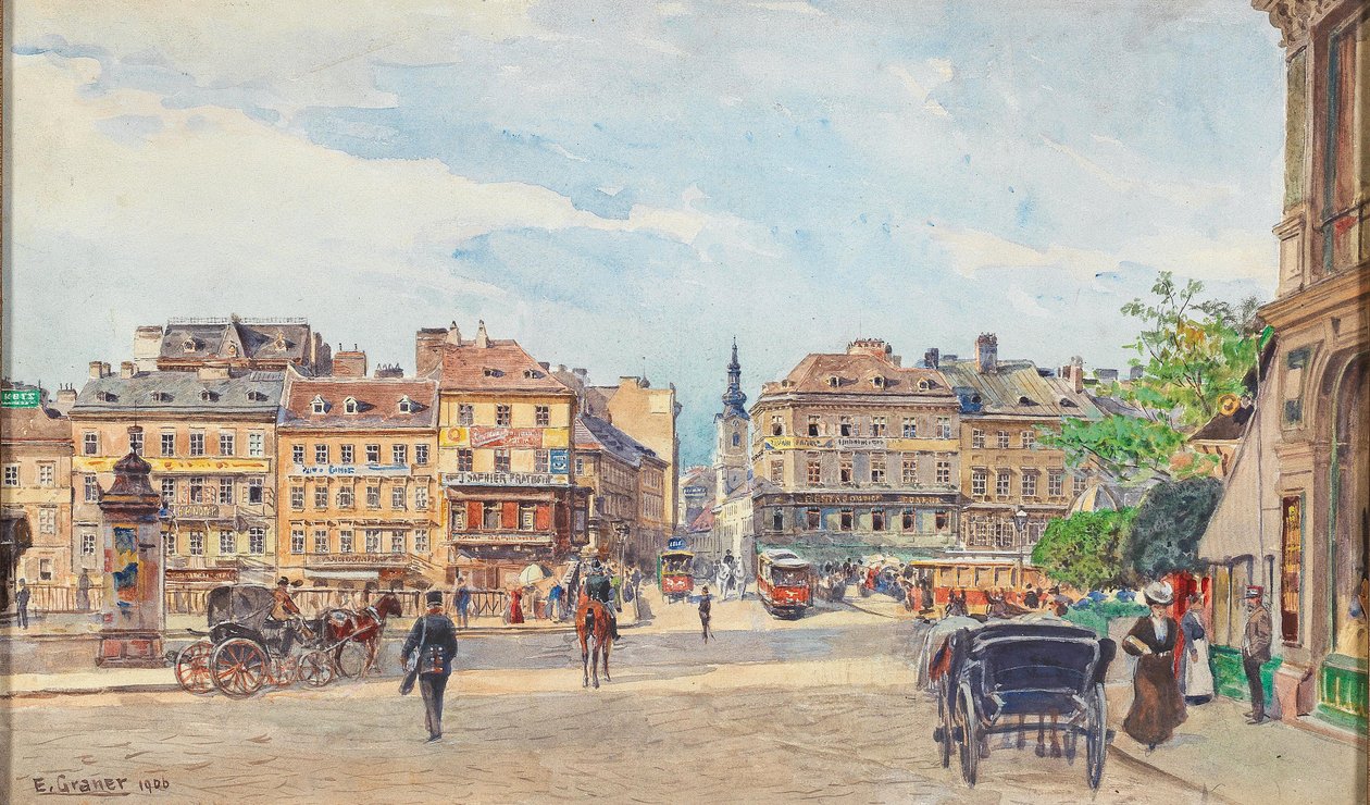 Canal du Danube avec le pont Ferdinand et vue sur Taborstraße - Ernst Graner