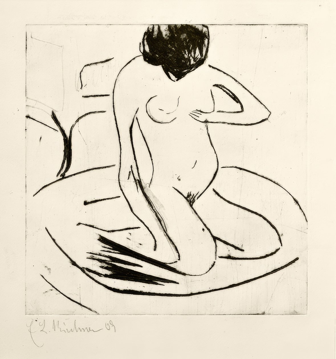 Baigneuses devant un poêle en fer - Ernst Ludwig Kirchner
