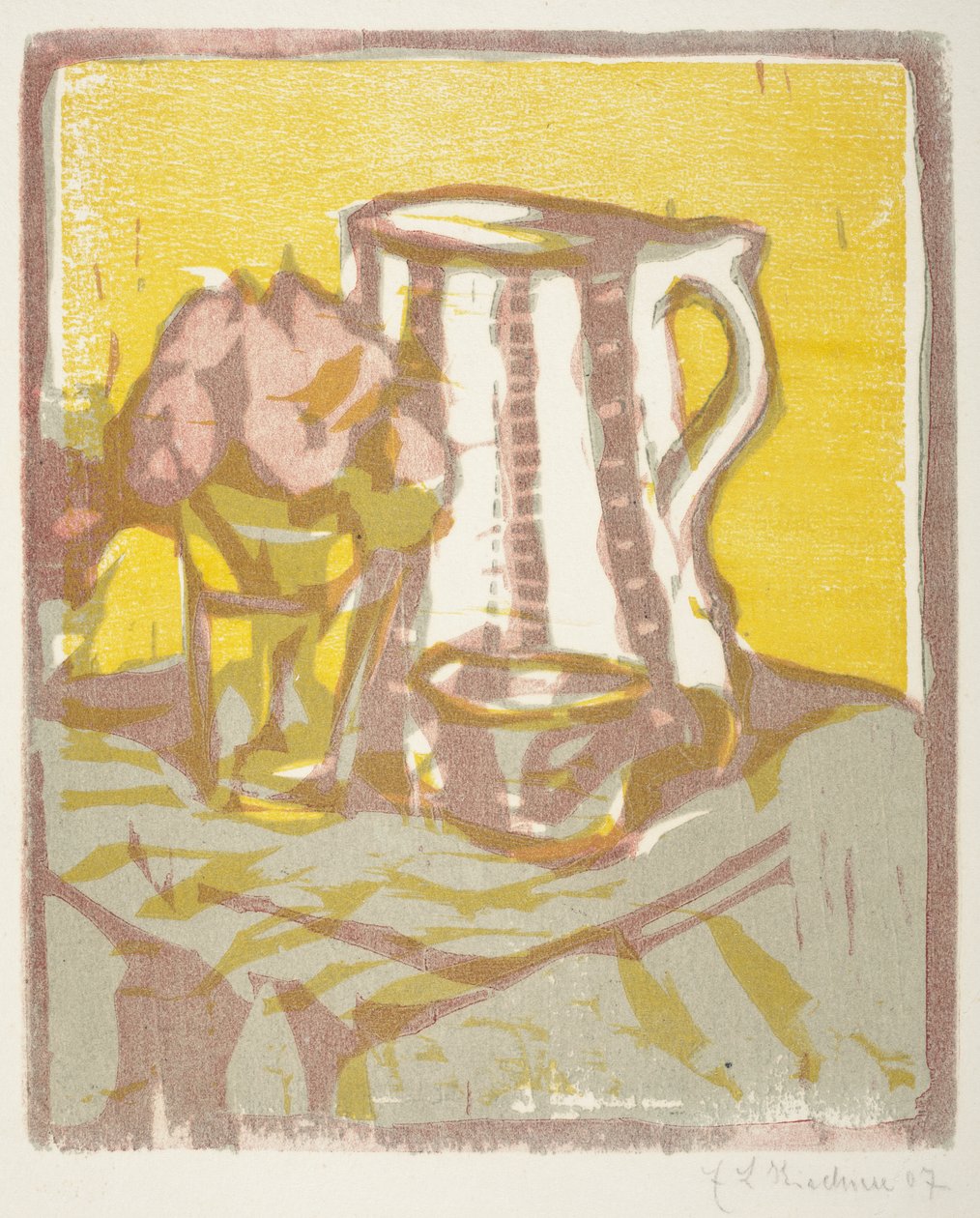 Nature morte avec pichet et fleurs - Ernst Ludwig Kirchner