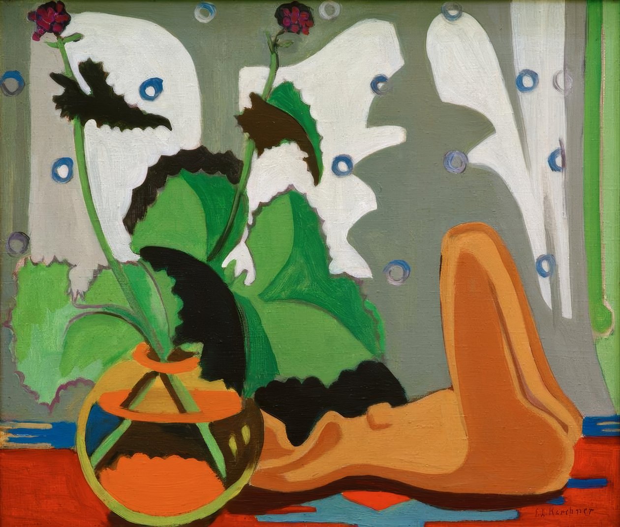 Nature morte avec sculpture devant la fenêtre - Ernst Ludwig Kirchner
