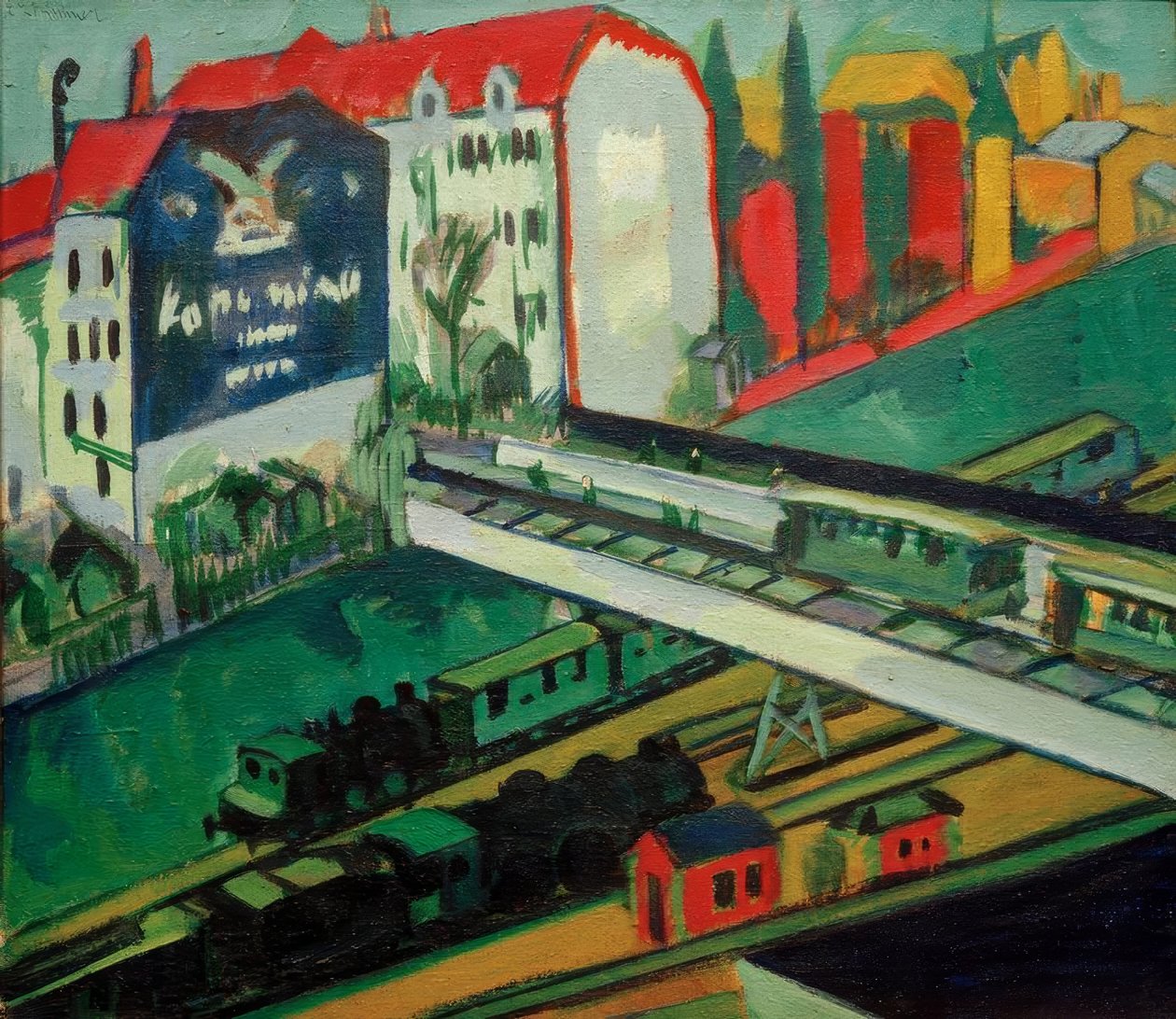 Tramway et chemin de fer; vue depuis la fenêtre de l