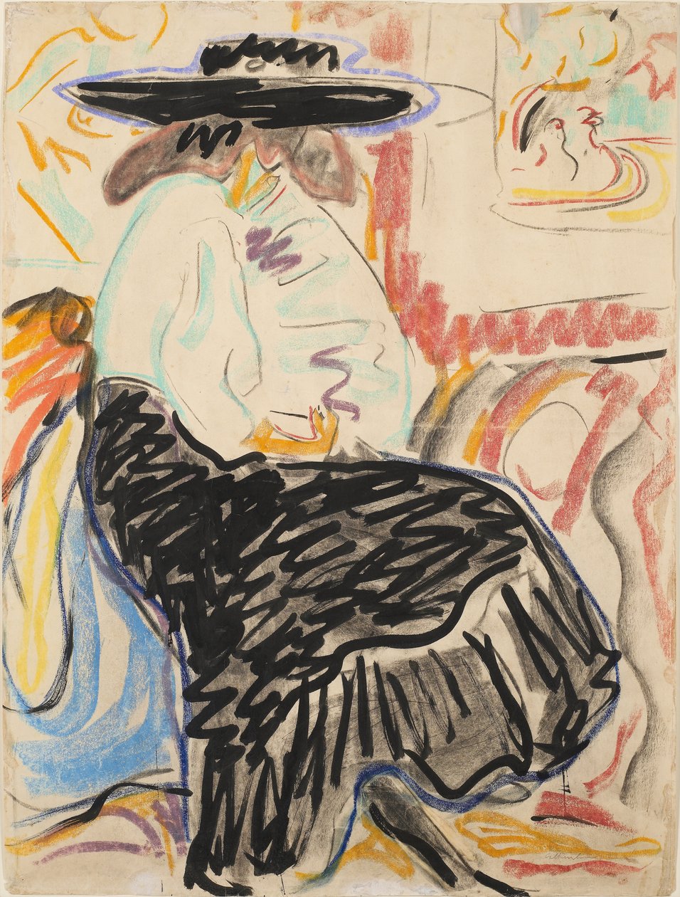 Femme assise dans le studio - Ernst Ludwig Kirchner