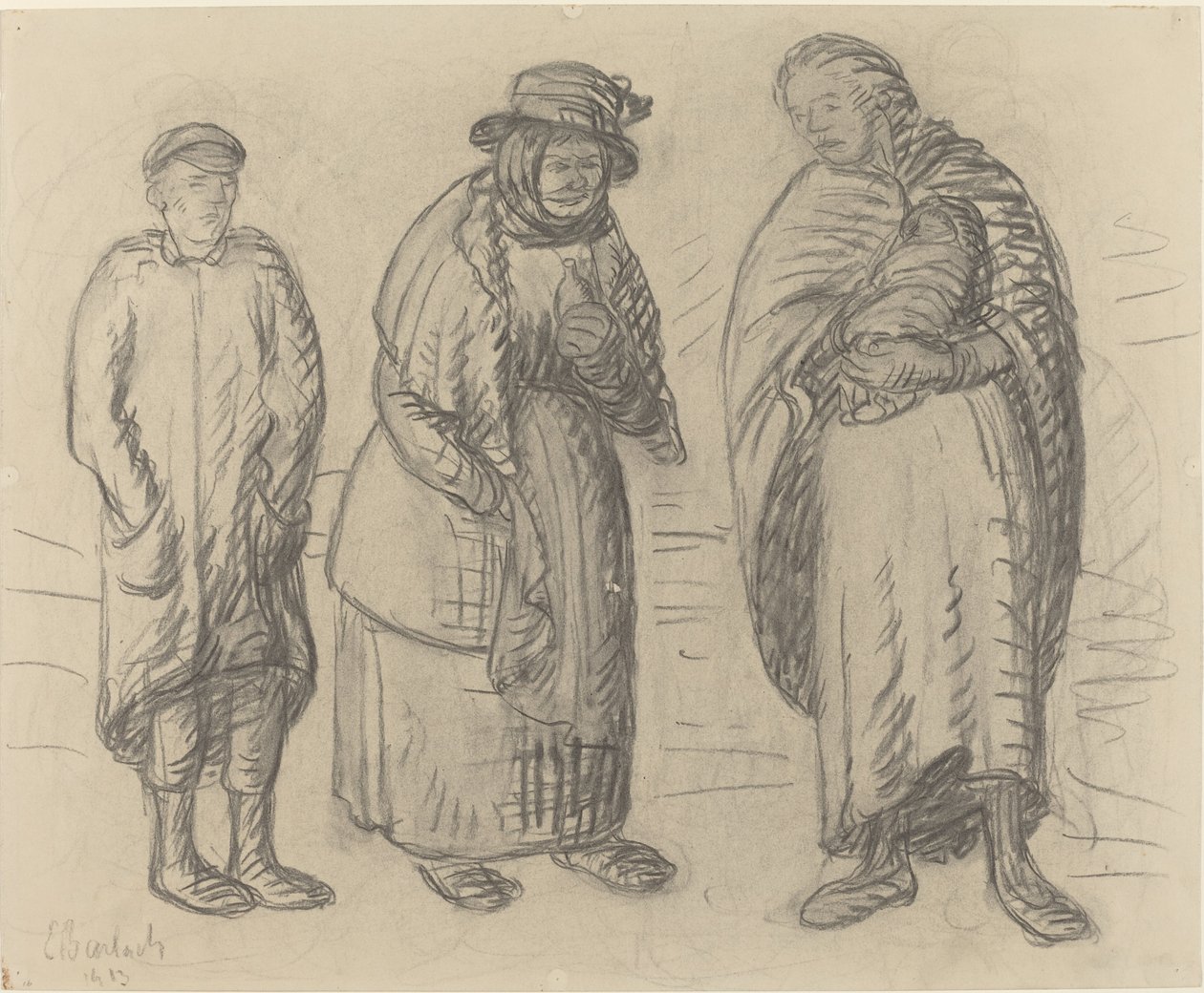 Trois figures, 1913 - Ernst Barlach