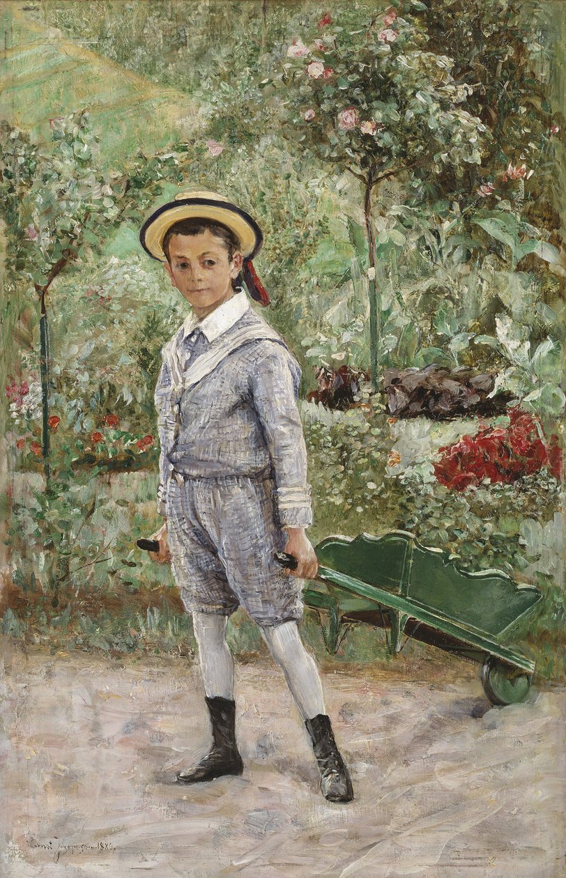 Garçon avec une brouette - Ernst Josephson