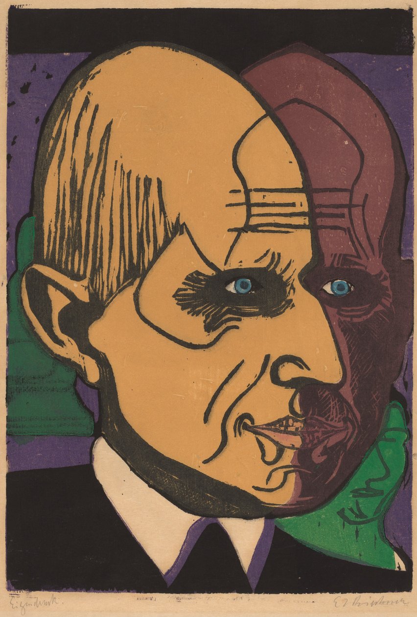 Tête du Dr. Bauer - Ernst Ludwig Kirchner
