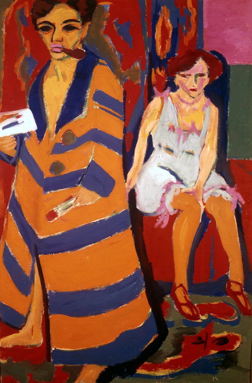 Autoportrait avec un modèle, 1907 - Ernst Ludwig Kirchner