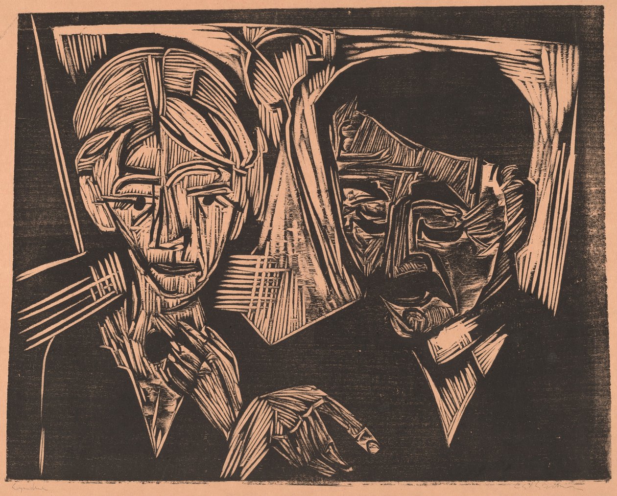 Le Couple Marié Müller, 1919 - Ernst Ludwig Kirchner
