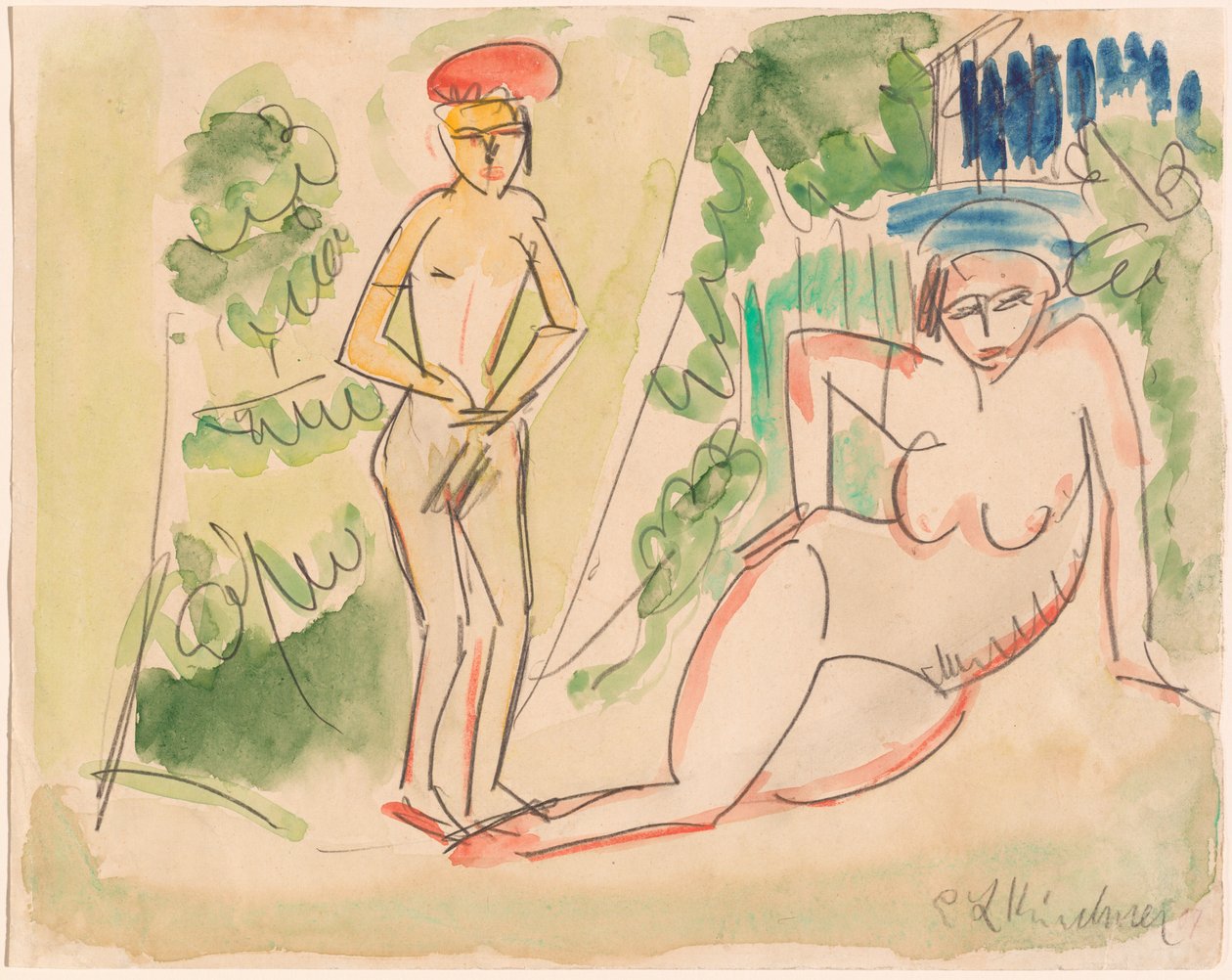 Deux baigneuses près des bois, 1910-1911 - Ernst Ludwig Kirchner