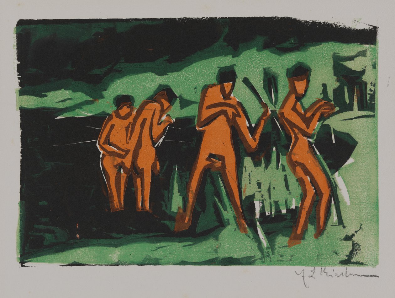 Baigneurs lançant des roseaux - Ernst Ludwig Kirchner
