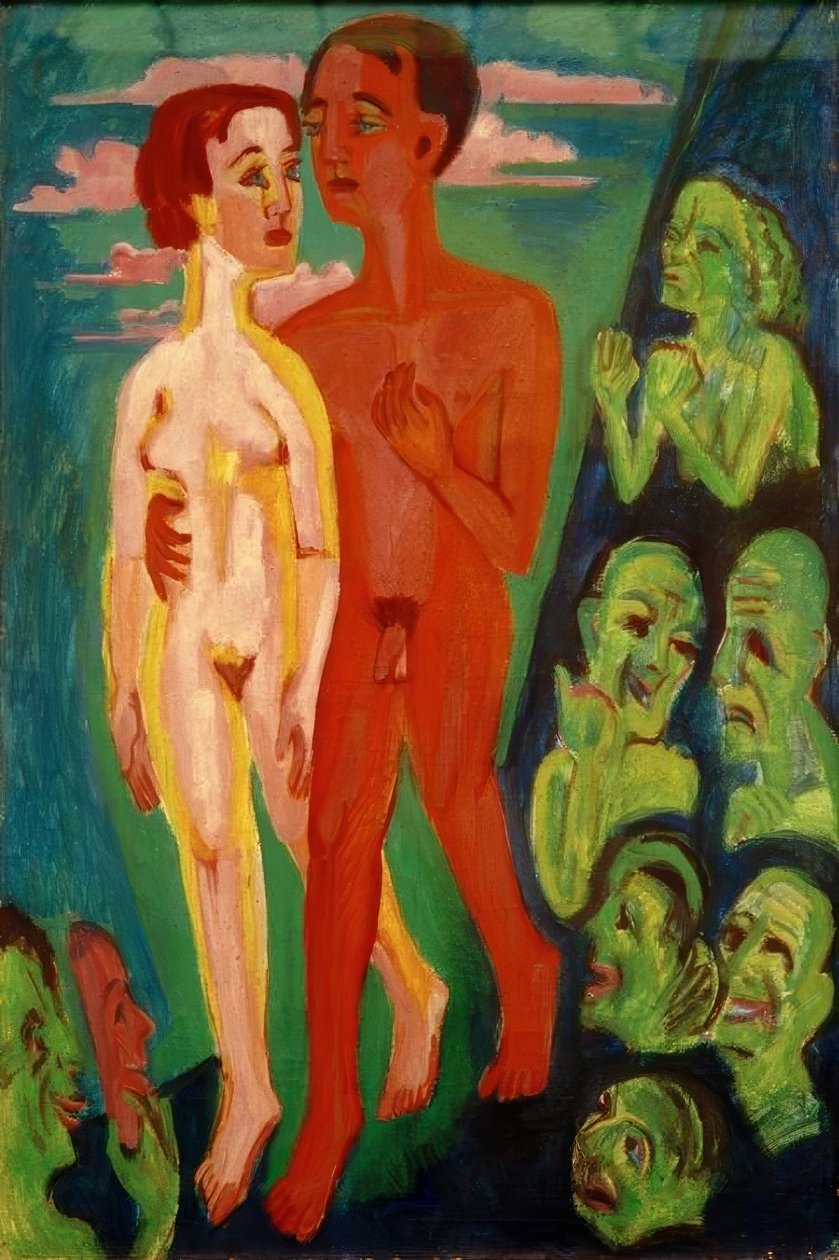 Le couple devant les gens - Ernst Ludwig Kirchner